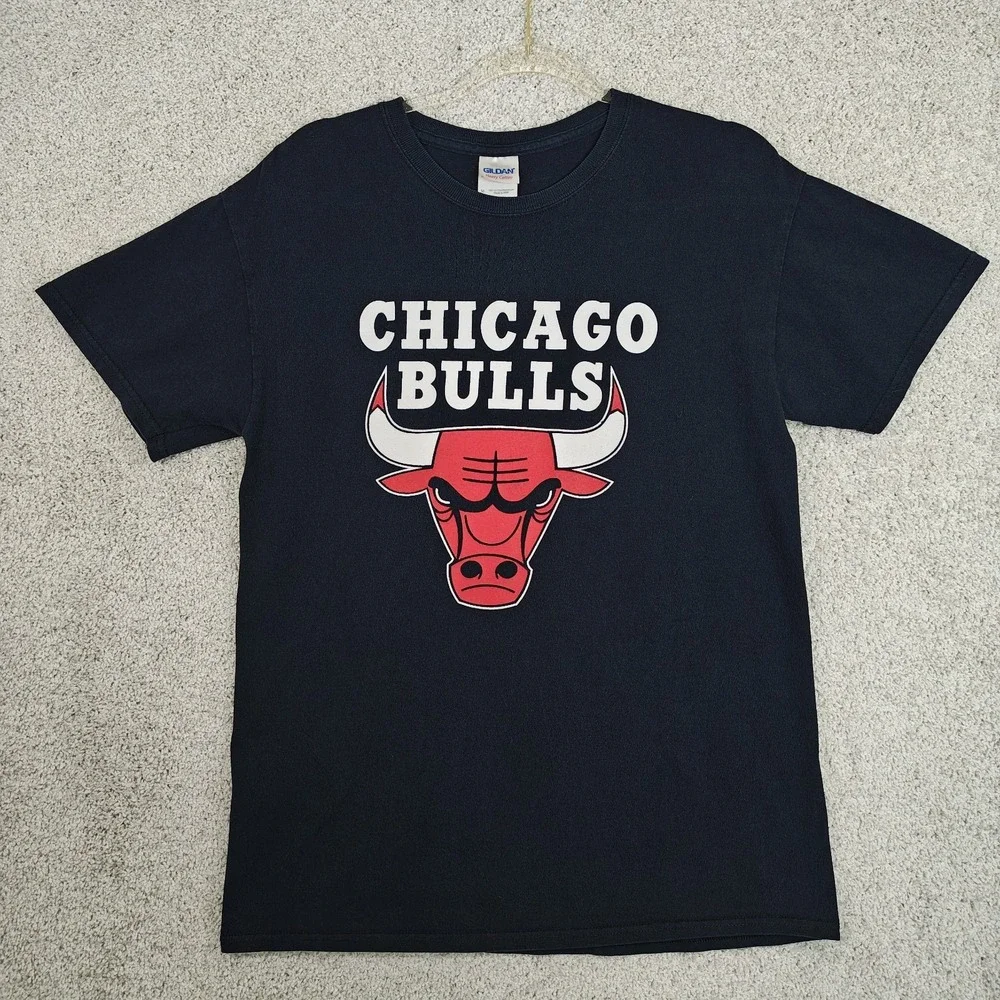 Vintage 1990s Chicago Bulls Gildan‎ Mens T Shirt Sz Med Michael Jordan GOAT
